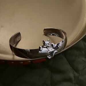 Silver Coventry Cat Cuff Bracelet